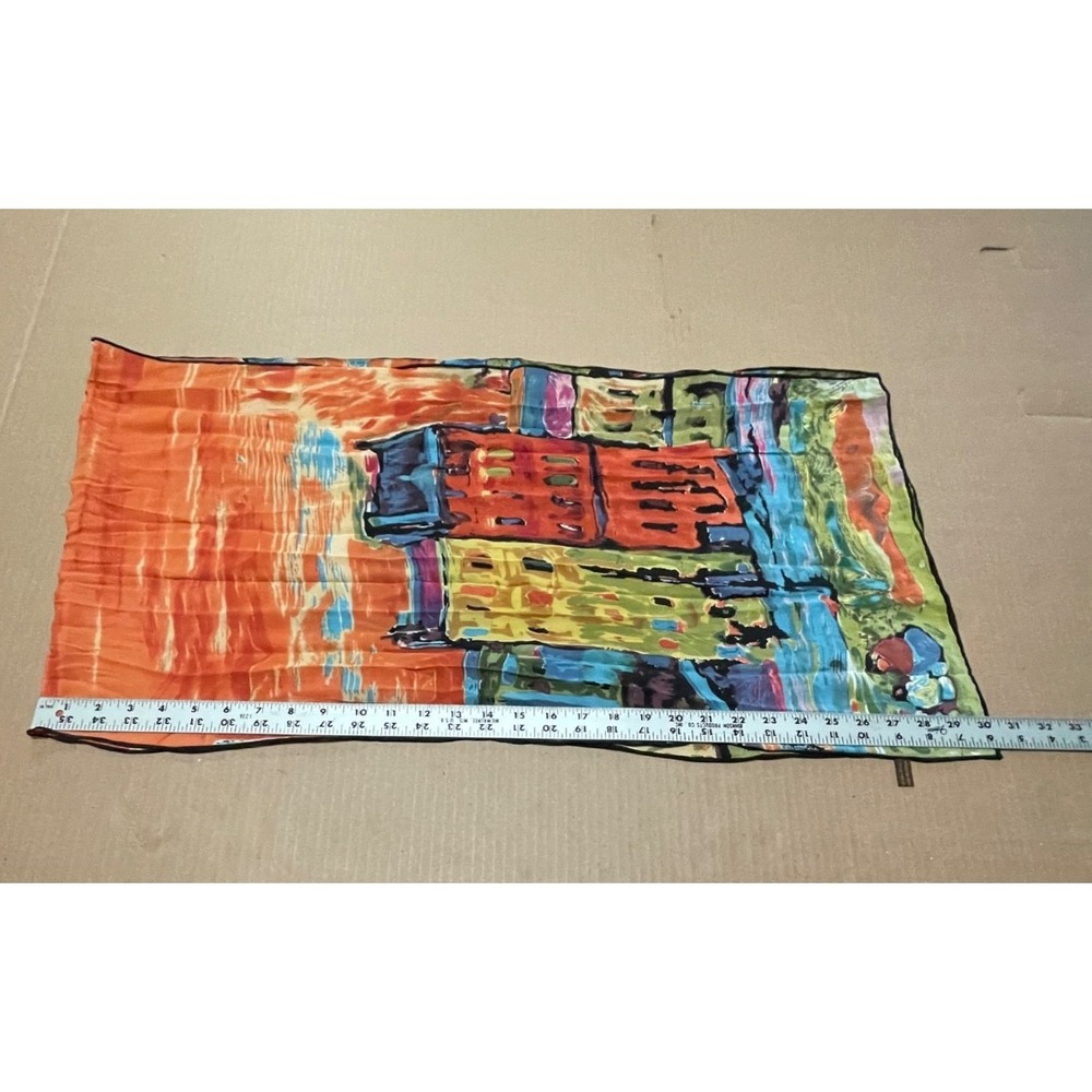 Wassily Kandinsky "Houses in Munich" 100% Silk Oblong Scarf 62x15.5" WearableArt